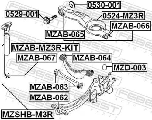 FEBEST Mounting, control/trailing arm (MZAB-064)