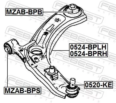 FEBEST Mounting, control/trailing arm (MZAB-BPB)
