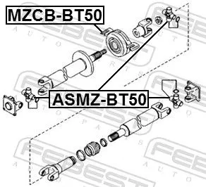 FEBEST Bearing, propshaft centre bearing (MZCB-BT50)