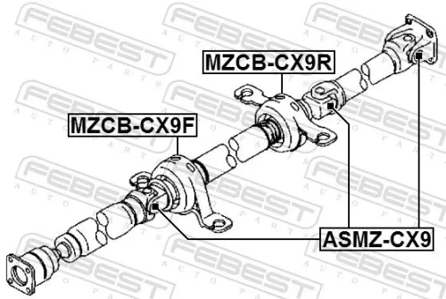 FEBEST Bearing, propshaft centre bearing (MZCB-CX9R)