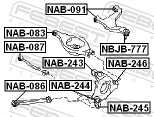 FEBEST Mounting, control/trailing arm (NAB-086)