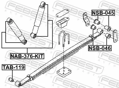 FEBEST Mounting Kit, shock absorber (NAB-376-KIT)