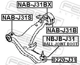 FEBEST Mounting, control/trailing arm (NAB-J31BX)