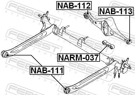 FEBEST Control/Trailing Arm, wheel suspension (NARM-037)