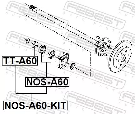 FEBEST Bearing, drive shaft (NOS-A60-KIT)