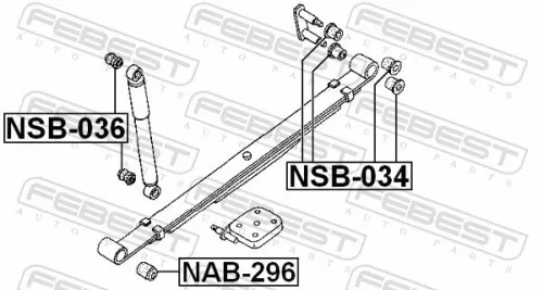 FEBEST Spacer Bush, shock absorber (NSB-036)