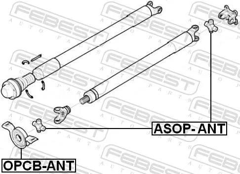 FEBEST Bearing, propshaft centre bearing (OPCB-ANT)