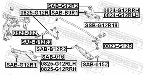 FEBEST Mounting, control/trailing arm (SAB-G12R2)