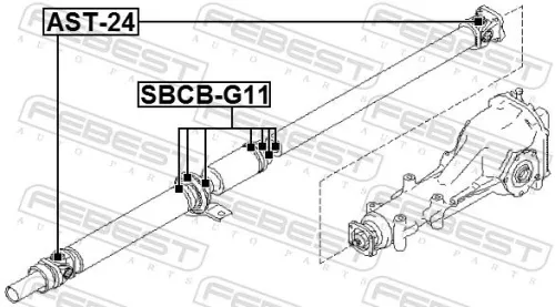 FEBEST Bearing, propshaft centre bearing (SBCB-G11)