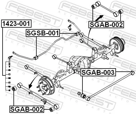 FEBEST Mounting, control/trailing arm (SGAB-002)