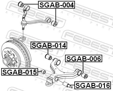 FEBEST Mounting, control/trailing arm (SGAB-014)