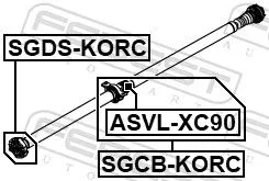 FEBEST Bearing, propshaft centre bearing (SGCB-KORC)