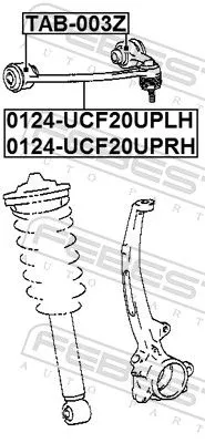 FEBEST Mounting, control/trailing arm (TAB-003Z)