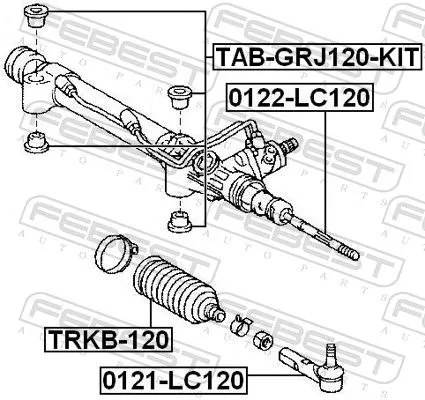 FEBEST Mounting, steering gear (TAB-GRJ120-KIT)