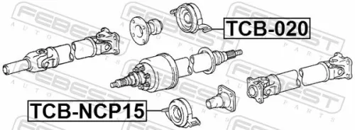 FEBEST Bearing, propshaft centre bearing (TCB-NCP15)