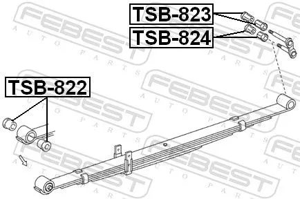 FEBEST Bushing, leaf spring (TSB-823)