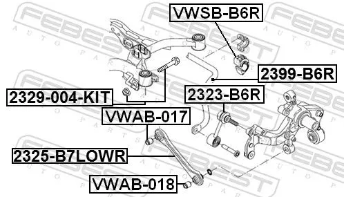 FEBEST Mounting, control/trailing arm (VWAB-018)