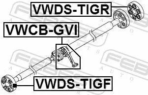FEBEST Bearing, propshaft centre bearing (VWCB-GVI)