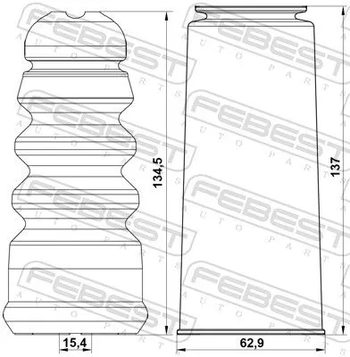 FEBEST Dust Cover Kit, shock absorber (VWSHB-B5R-KIT)