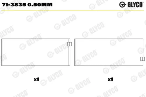 GLYCO Connecting Rod Bearing (71-3835 0.50mm)