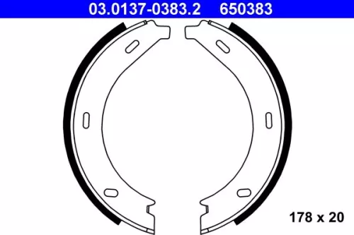 ATE Brake Shoe Set, parking brake (03.0137-0383.2)