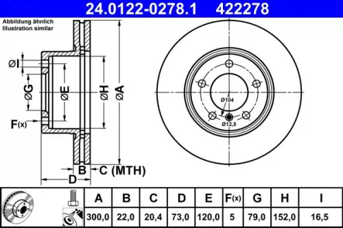 ATE Brake Disc (24.0122-0278.1)