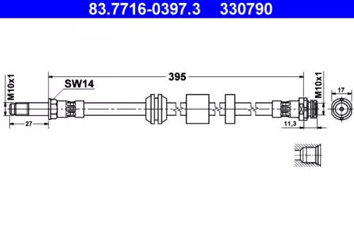 ATE Brake Hose (83.7716-0397.3)