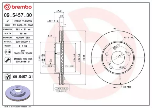 BREMBO Brake Disc (09.5457.31)