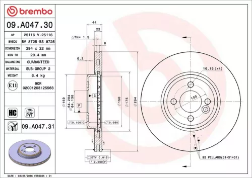 BREMBO Brake Disc (09.A047.30)