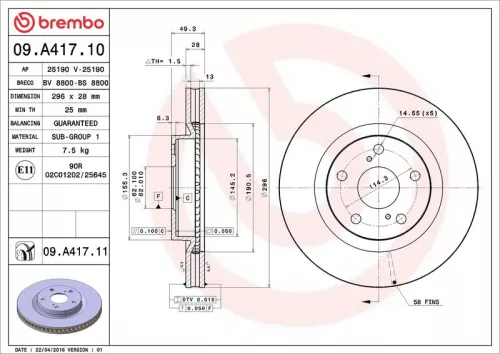 BREMBO Brake Disc (09.A417.11)
