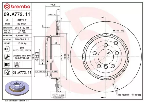 BREMBO Brake Disc (09.A772.11)