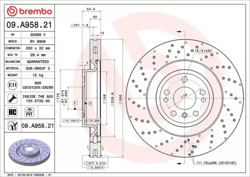 BREMBO Brake Disc (09.A958.21)