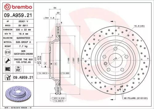 BREMBO Brake Disc (09.A959.21)