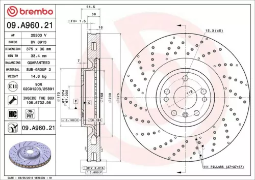 BREMBO Brake Disc (09.A960.21)