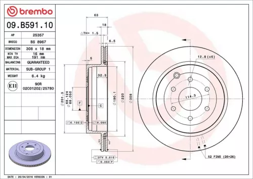 BREMBO Brake Disc (09.B591.10)