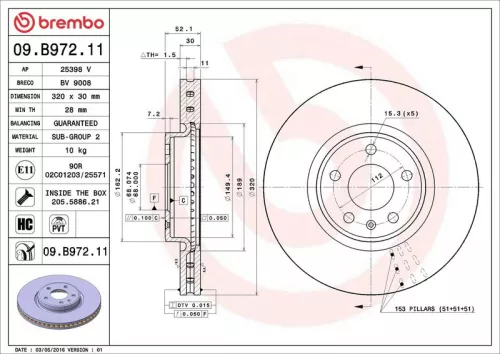 BREMBO Brake Disc (09.B972.11)