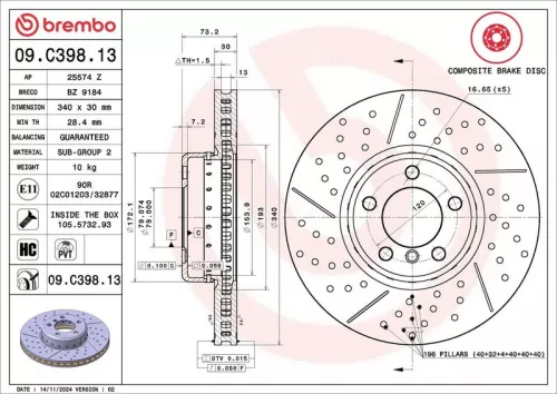 BREMBO Brake Disc (09.C398.13)