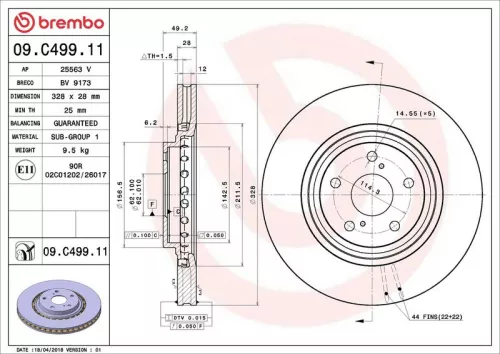 BREMBO Brake Disc (09.C499.11)