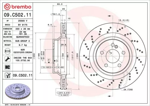 BREMBO Brake Disc (09.C502.11)