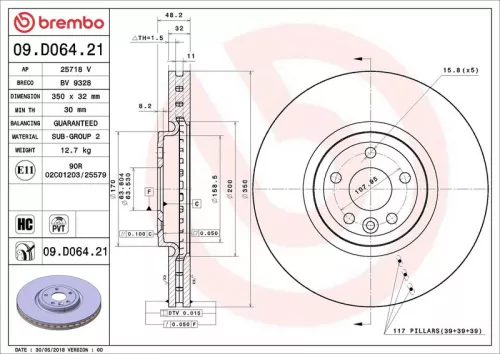 BREMBO Brake Disc (09.D064.21)