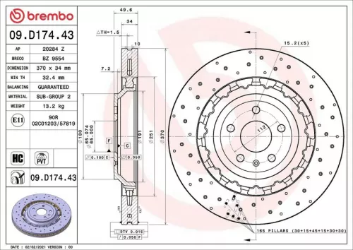 BREMBO Brake Disc (09.D174.43)