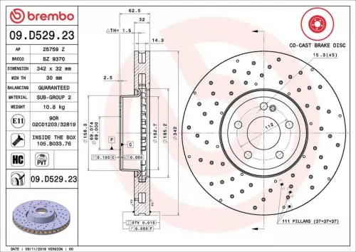BREMBO Brake Disc (09.D529.23)