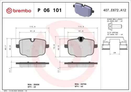 BREMBO Brake Pad Set, disc brake (P 06 101)
