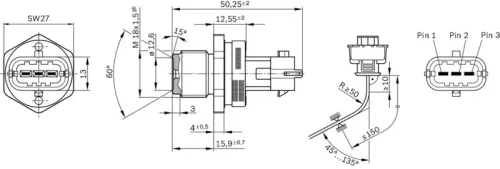 BOSCH Sensor, fuel pressure (0281002937)