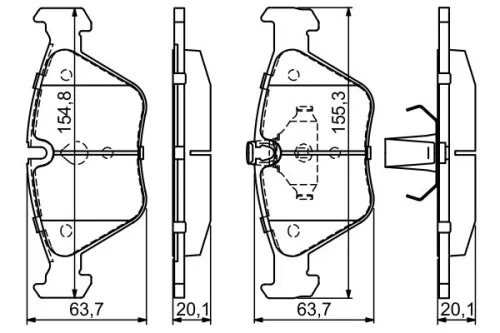 BOSCH Brake Pad Set, disc brake (0986424485)
