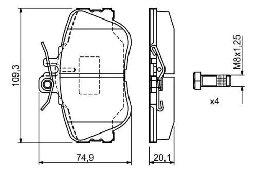 BOSCH Brake Pad Set, disc brake (0986460977)