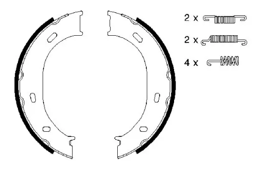 BOSCH Brake Shoe Set, parking brake (0986487610)