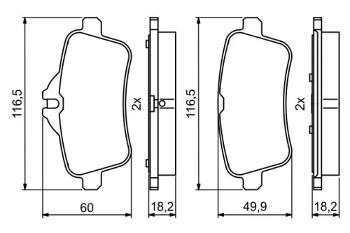 BOSCH Brake Pad Set, disc brake (0986494783)