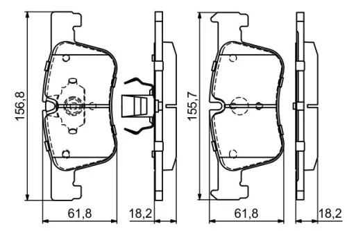 BOSCH Brake Pad Set, disc brake (0986494689)