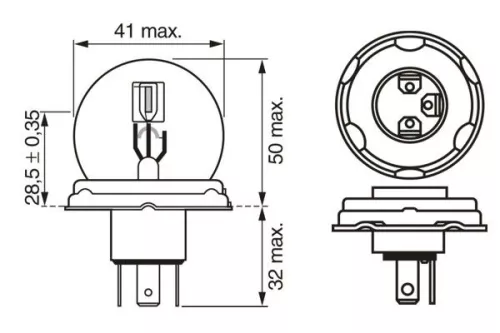 BOSCH Bulb, headlight (1987302023)